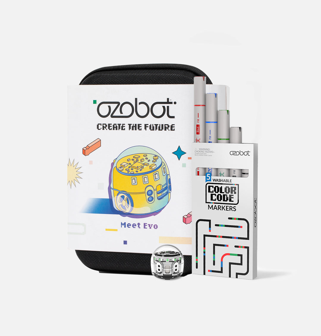 asimocrafts OH_ASI＋LevelUp_kit SET Evo Entry Kit: STEM Coding Robot for Beginners – Ozobot