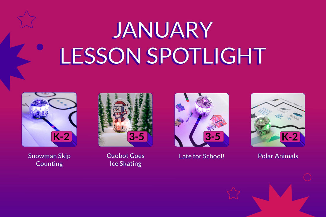 January Lesson Spotlight 2024 - STEAM activities for students by Ozobot