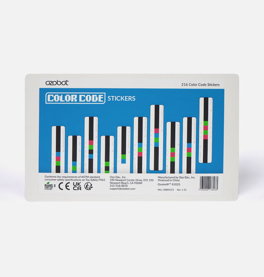 Ozobot Color Code Stickers with pre-printed stickers inside