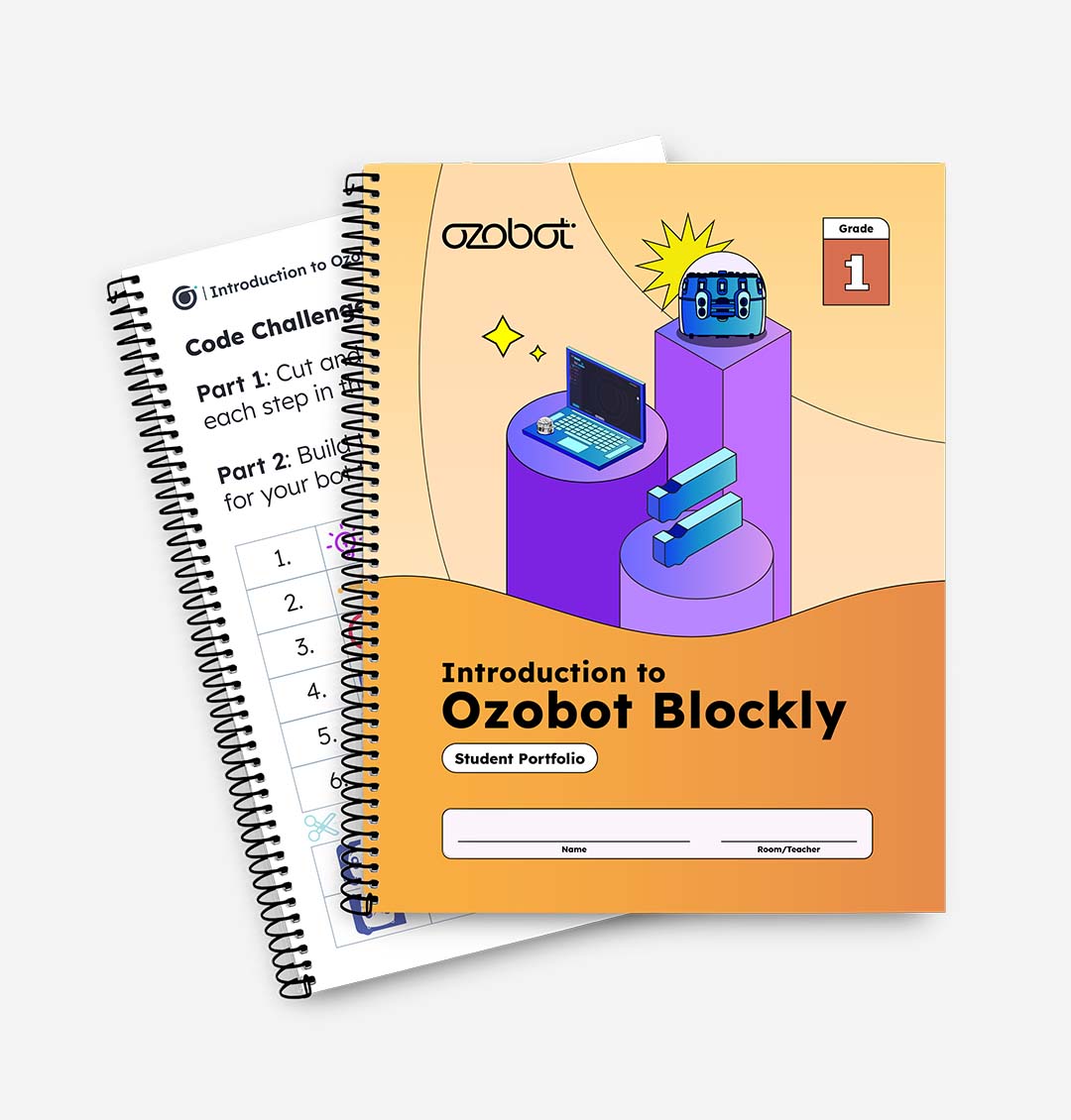 Ozobot Intro to Blockly 1st Grade Student Book - beginner coding activities introducing sequencing and logic through Blockly
