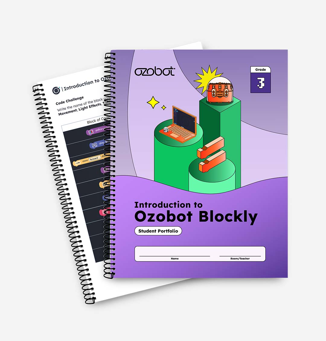 Ozobot Intro to Blockly 3rd Grade Student Book - interactive Blockly coding lessons that strengthen critical thinking and creativity
