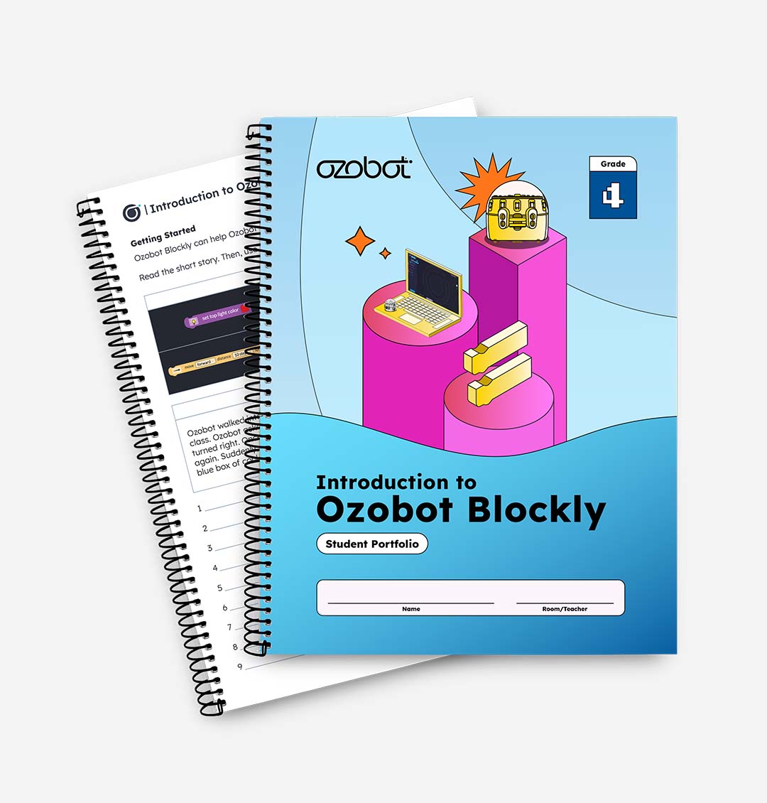 Ozobot Intro to Blockly 4th Grade Student Book - intermediate coding challenges with Blockly to support STEM learning