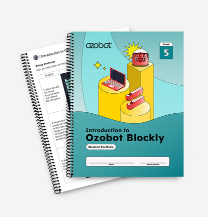 Ozobot Intro to Blockly 5th Grade Student Book - advanced elementary Blockly coding lessons that prepare students for middle school