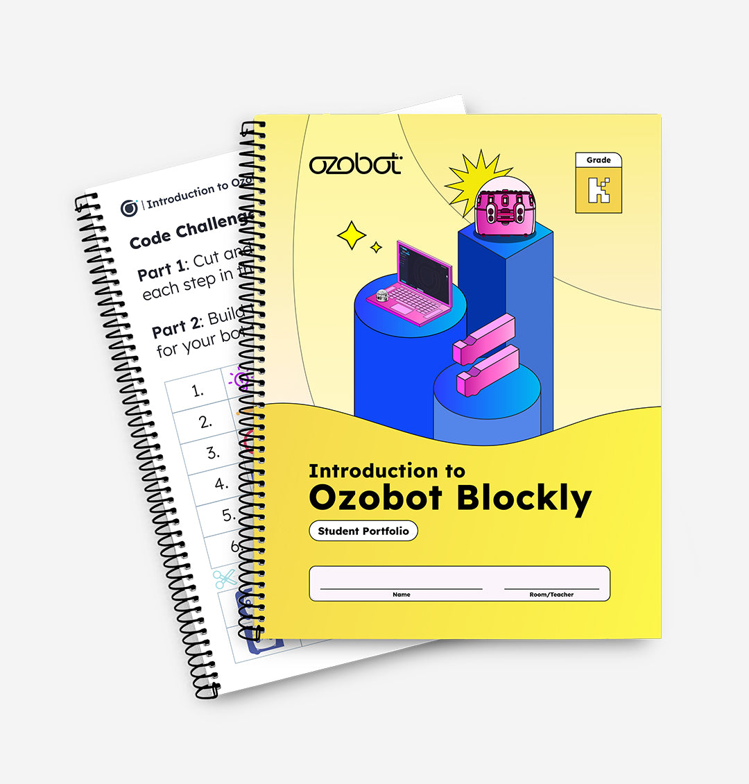Ozobot Intro to Blockly Kindergarten Student Book - early coding lessons with simple drag-and-drop blocks for young learners