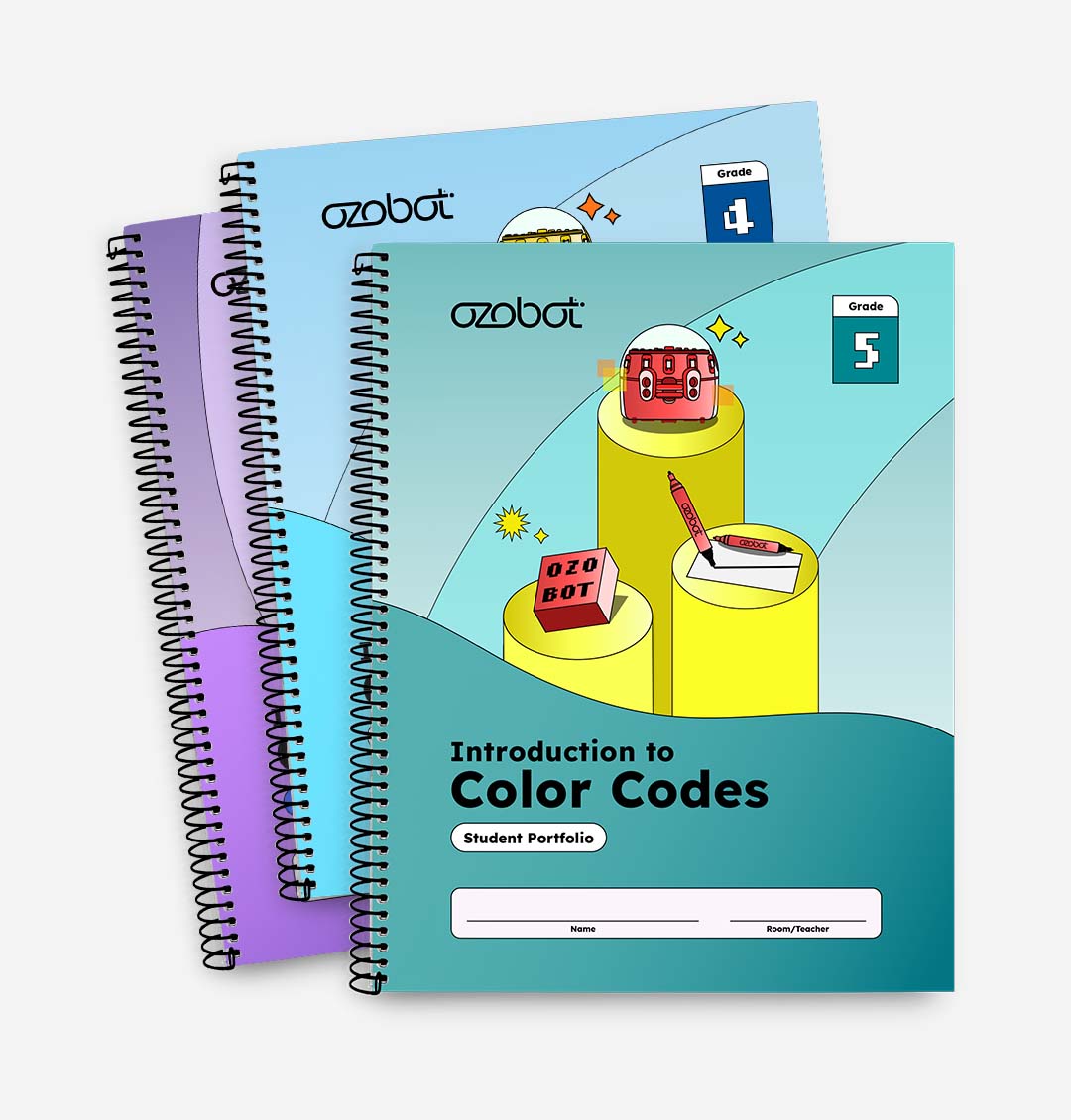 Introduction to Color Code Curriculum Student Portfolio K-5 by Ozobot - hands-on coding workbooks for young learners