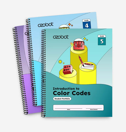 Introduction to Color Code Curriculum Student Portfolio K-5 by Ozobot - hands-on coding workbooks for young learners