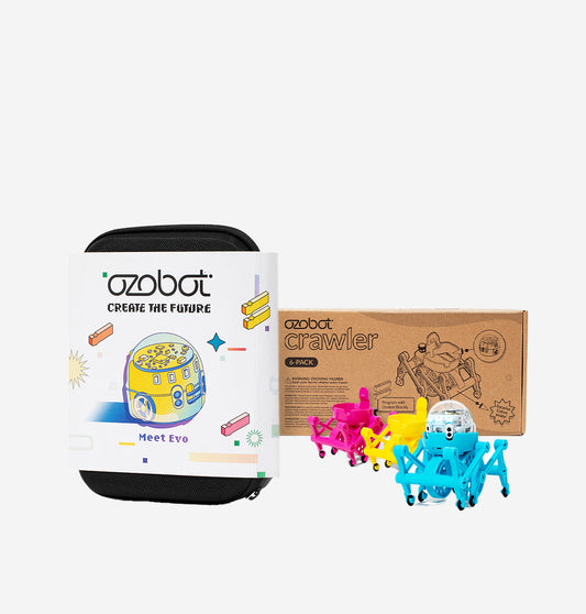 Ozobot Homeschool Coding Kit with Evo Entry Kit and Crawlers - at home-friendly STEM bundles for beginners
