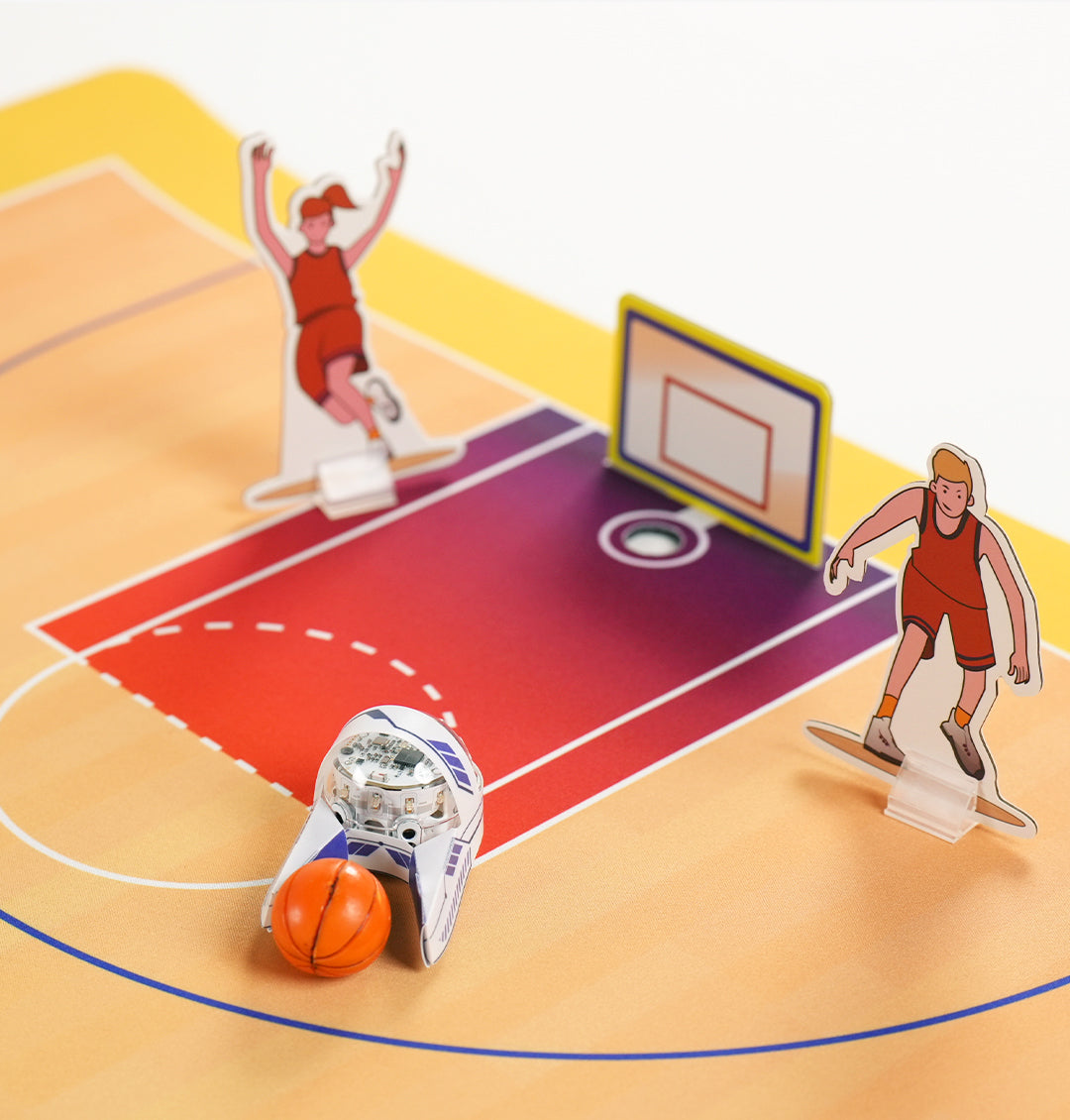 Ozobot Homeschool Coding Kit with Evo Entry Kit, Basketball and Mars coding mats - hands-on robotics for homeschool STEM learning