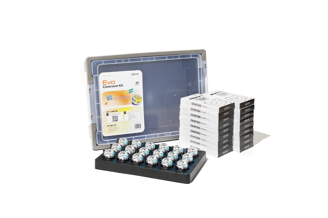 Evo Classroom Kit with 18 Educational Robots - Top STEM classroom gifts